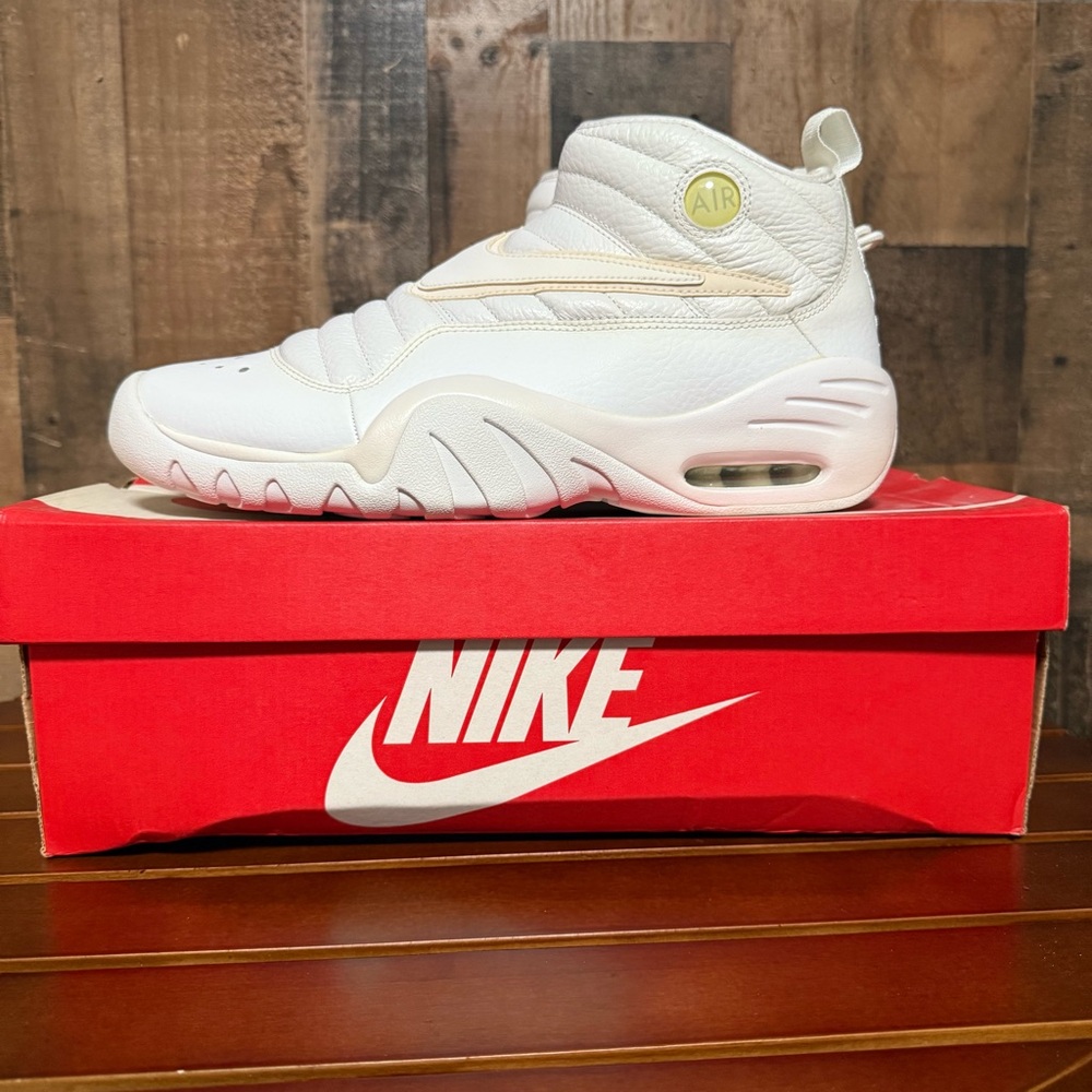 Nike Men’s Air Shake Ndestrukt Triple White Sneakers 12 New Deadstock DS